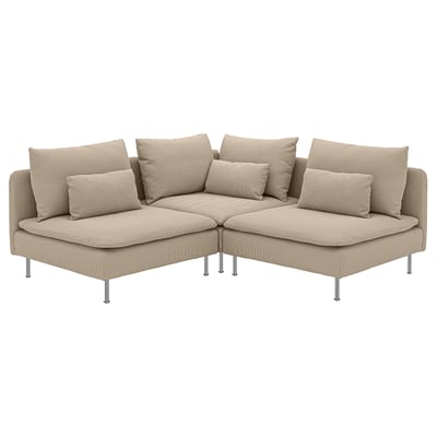 SÖDERHAMN Canapé d'angle, 3 places, Kelinge beige