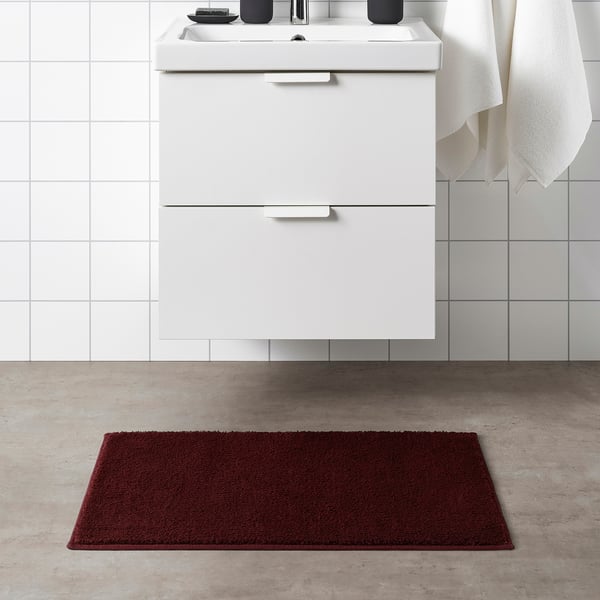 SÖDERSJÖN Tapis de bain, rouge profond, 50x80 cm