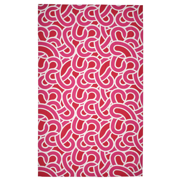 SÖTRÖNN Nappe, à motifs blanc/rouge vif rose vif, 145x240 cm