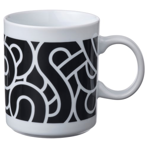 SÖTRÖNN Tasse, à motifs blanc/noir, 32 cl