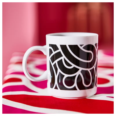 SÖTRÖNN Tasse, à motifs blanc/noir, 32 cl