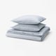SOLFIBBLA Housse de couette et 2 taies, blanc bleu/rayure, 240x220/50x60 cm