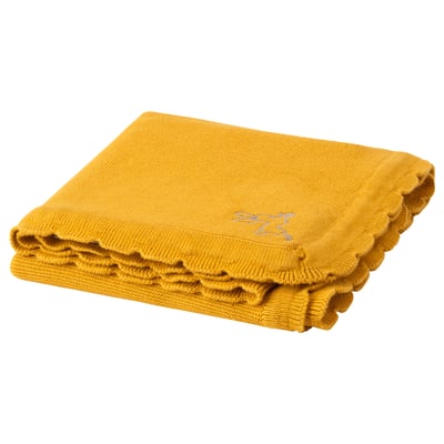 SOLGUL Couverture bébé, jaune foncé, 70x90 cm
