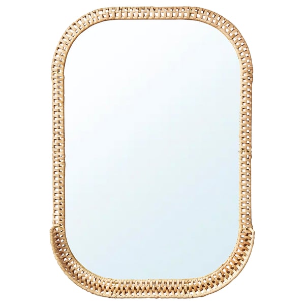 SOMMARBO Miroir, rotin, 53x76 cm