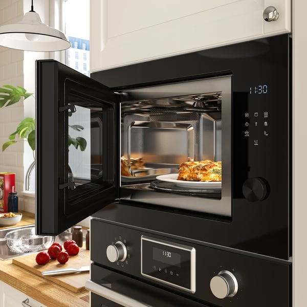 SPJUTBO Four à micro-ondes encastrable, fonction grill IKEA 500/noir