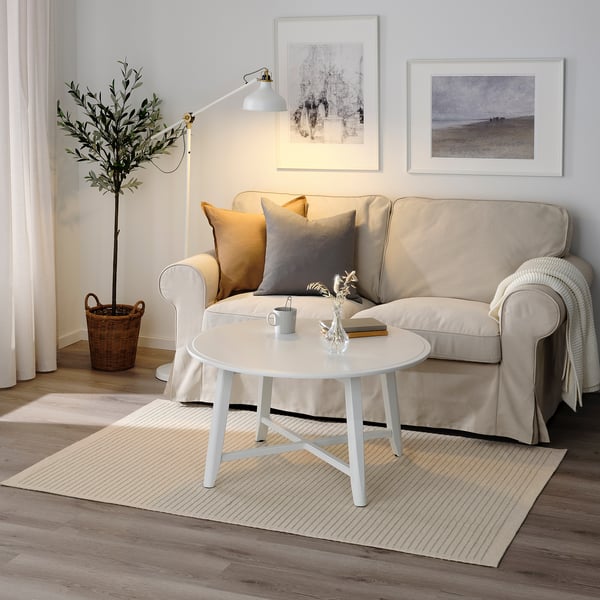 STARREKLINTE Tapis tissé à plat, naturel/vert clair, 120x180 cm