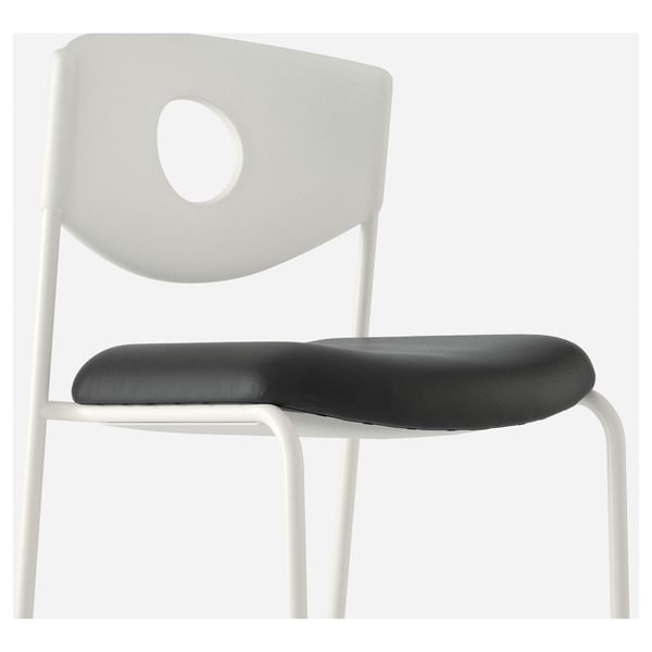 STOLJAN Chaise conférence, blanc/noir