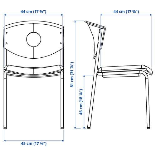 STOLJAN Chaise conférence, blanc/noir