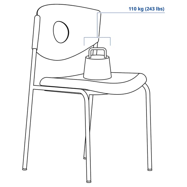STOLJAN Chaise conférence, blanc/noir
