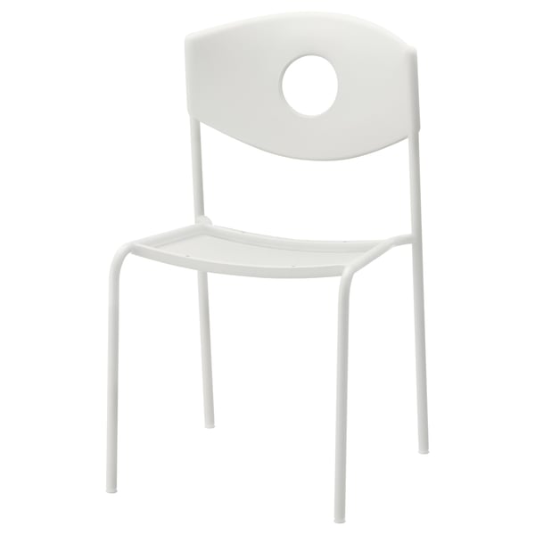 STOLJAN Structure chaise avec dossier, blanc