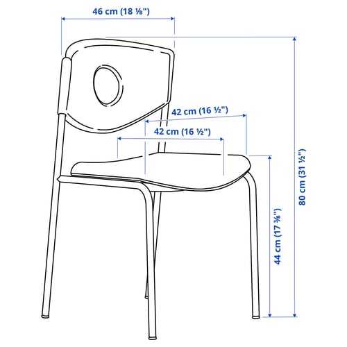 STOLJAN Structure chaise avec dossier, blanc