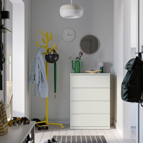 STORKLINTA Commode 4 tiroirs, blanc, 70x50x98 cm