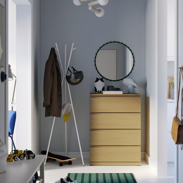 STORKLINTA Commode 4 tiroirs, motif chêne, 70x50x98 cm