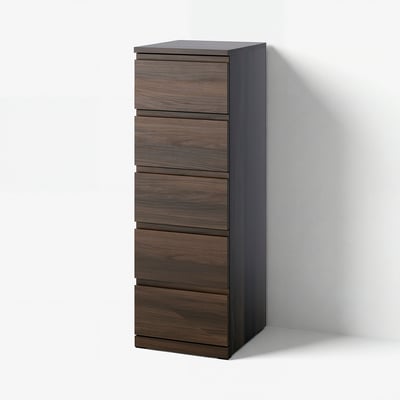 STORKLINTA Commode 5 tiroirs, brun foncé/motif chêne, 40x50x120 cm