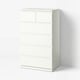 STORKLINTA Commode 6 tiroirs, blanc, 70x50x120 cm