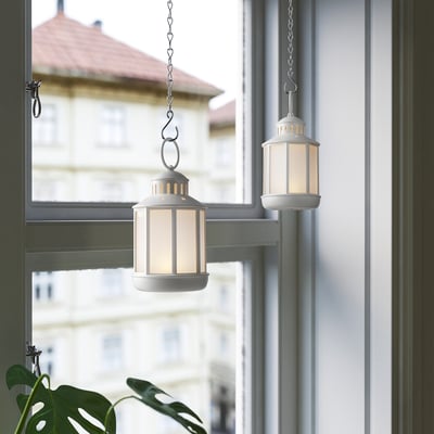 STRÅLA Lanterne à LED, à pile blanc, 13 cm