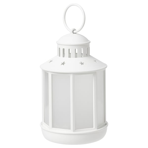 STRÅLA Lanterne à LED, à pile blanc, 13 cm