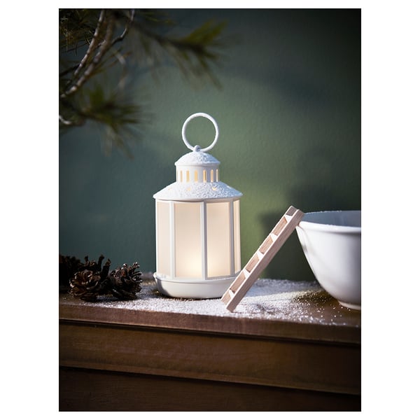 STRÅLA Lanterne à LED, à pile blanc, 13 cm