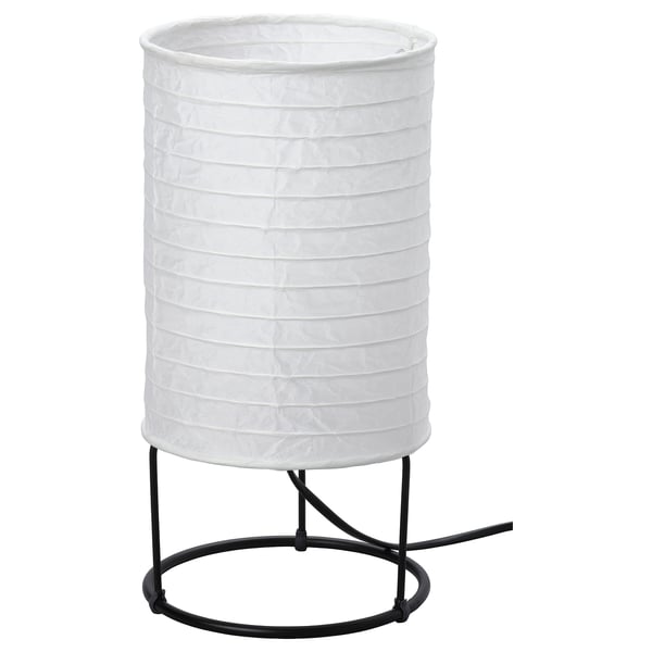 STRANDAD Lampe de table, blanc/noir, 29 cm