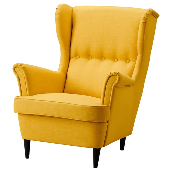 STRANDMON Fauteuil à oreilles, Skiftebo jaune
