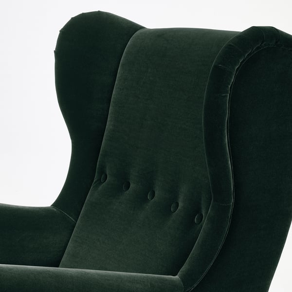 STRANDMON Fauteuil avec repose-pieds, Djuparp vert foncé