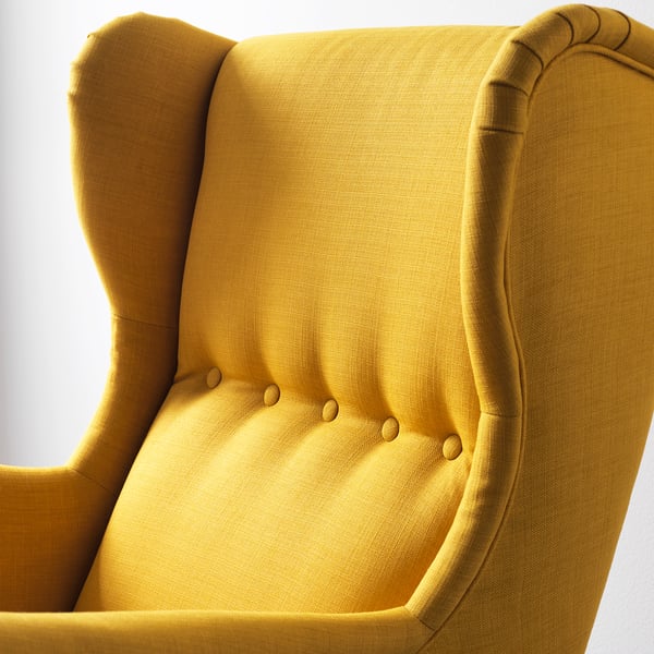 STRANDMON Fauteuil avec repose-pieds, Skiftebo jaune