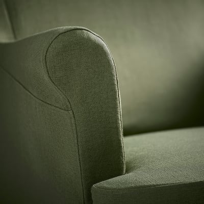 STRANDMON Housse pour fauteuil/repose-pieds, Naggen gris vert