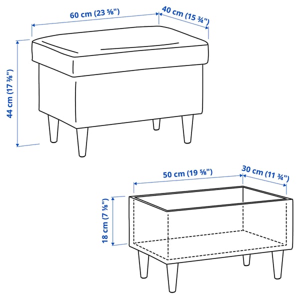 STRANDMON Repose-pieds av rangement, Talliden beige/brun
