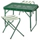 STRANDÖN Table + 2 sièges pliables, vert