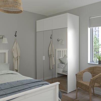 STRAUMEN Porte avec charnières, miroir, 40x180 cm