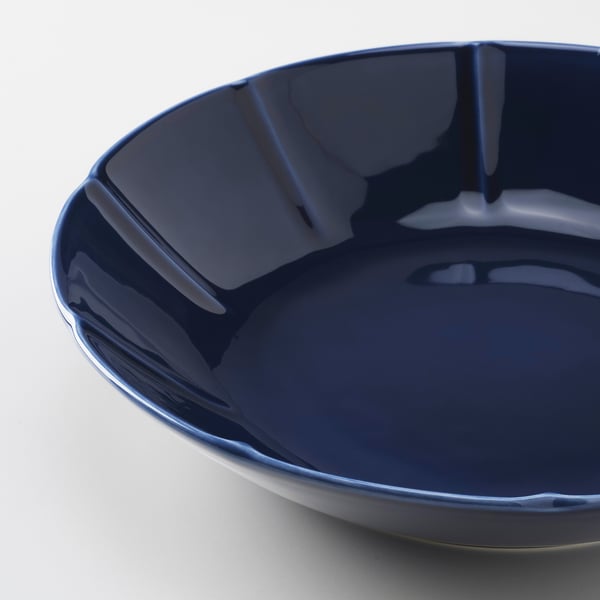 STRIMMIG Assiette creuse, grès bleu, 23 cm