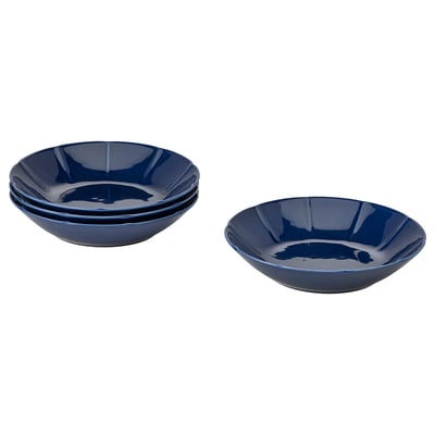 STRIMMIG Assiette creuse, grès bleu, 23 cm