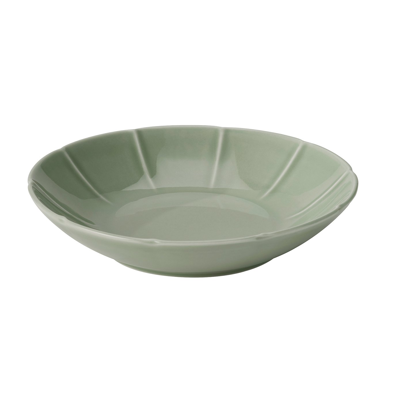 STRIMMIG Assiette creuse, grès gris-vert pâle, 23 cm
