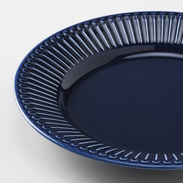 STRIMMIG Petite assiette, grès bleu, 21 cm