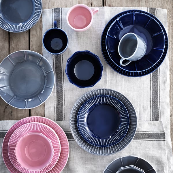 STRIMMIG Petite assiette, grès bleu, 21 cm