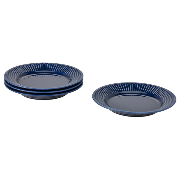 STRIMMIG Petite assiette, grès bleu, 21 cm