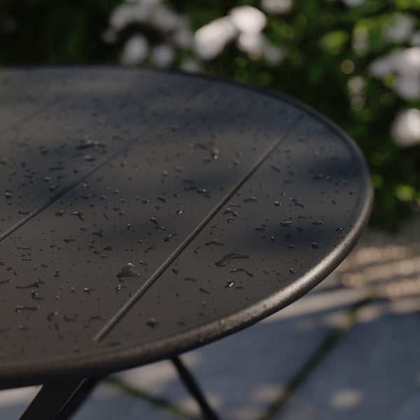 SUNDSÖ Table, anthracite extérieur, 65 cm