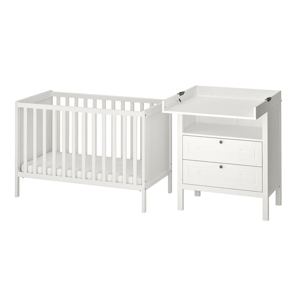 SUNDVIK Meuble chambre bébé, lot de 2, blanc, 60x120 cm