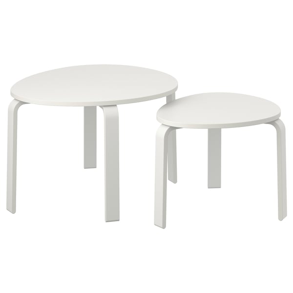 SVALSTA Tables gigognes, lot de 2, teinté blanc
