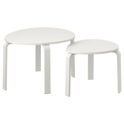 SVALSTA Tables gigognes, lot de 2, teinté blanc