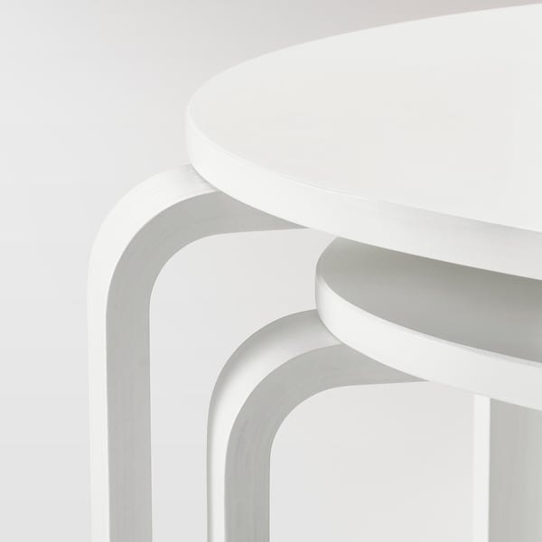 SVALSTA Tables gigognes, lot de 2, teinté blanc