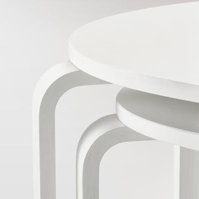 SVALSTA Tables gigognes, lot de 2, teinté blanc