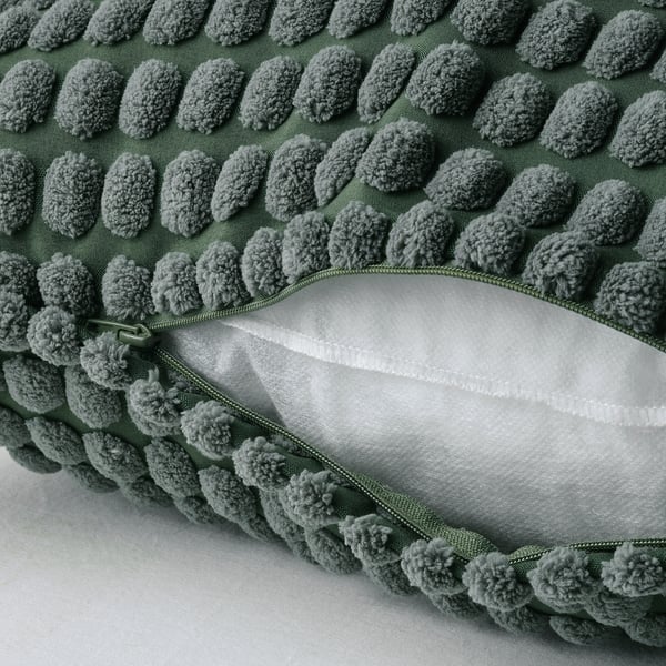 SVARTPOPPEL Housse de coussin, gris vert, 50x50 cm