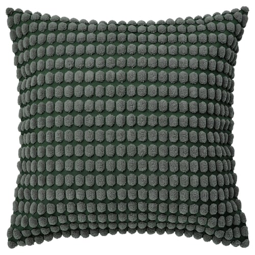 SVARTPOPPEL Housse de coussin, gris vert, 50x50 cm