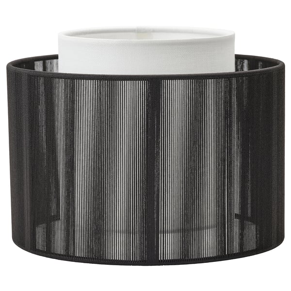 SYMFONISK Abat-jour enceinte pied de lampe, textile/noir