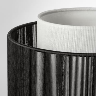 SYMFONISK Abat-jour enceinte pied de lampe, textile/noir