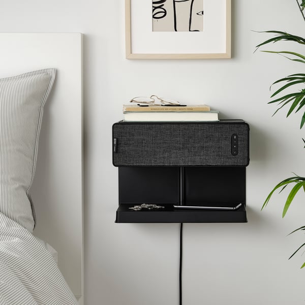 SYMFONISK Tablette avec chargeur sans fil, noir
