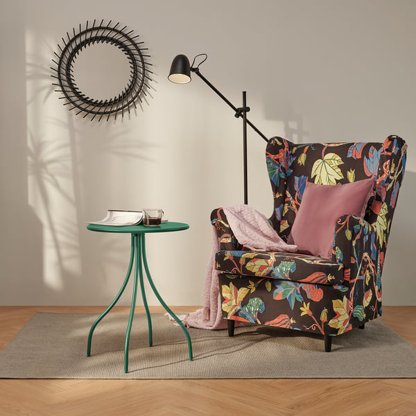 TÅNEBRO Table d'appoint, intérieur/extérieur/vert foncé, 46 cm