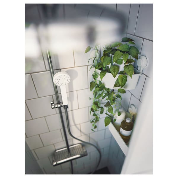 TISKEN Panier à ventouse, blanc