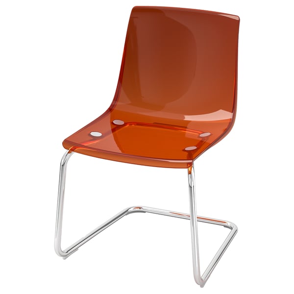 TOBIAS Chaise, brun-rouge/chromé